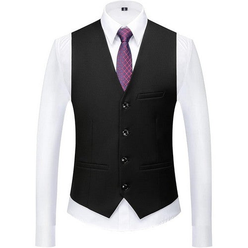 Slim Fit Waistcoat in Brilliant Black