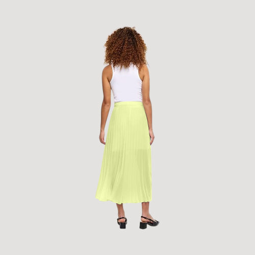 River Island Accordian Pleat Midi Skirt in Yelllow