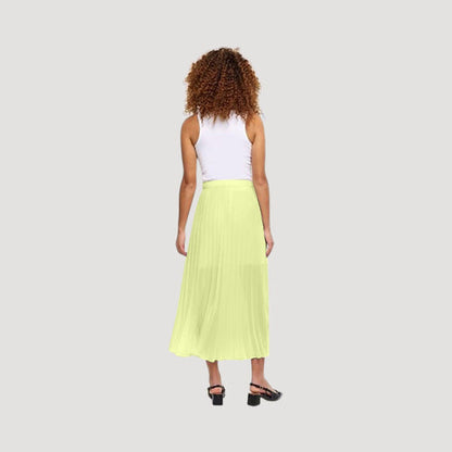 River Island Accordian Pleat Midi Skirt in Yelllow