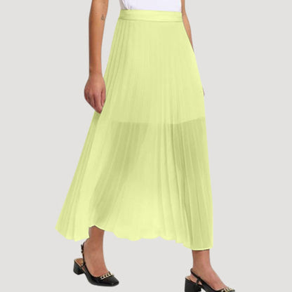 135137953 River Island Accordian Pleat Midi Skirt in Yelllow 
