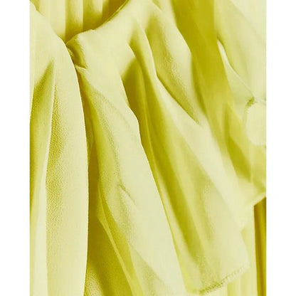 River Island Accordian Pleat Midi Skirt in Yelllow