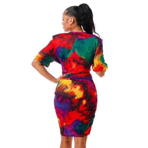 Tie Dye Wrap Tee & Skirt Set