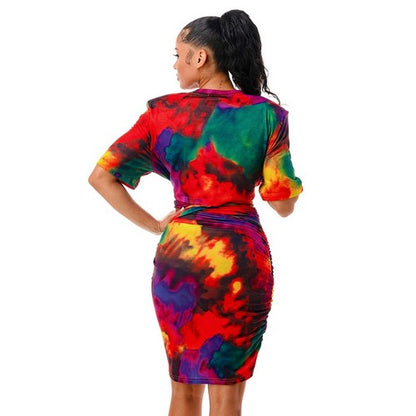 Tie Dye Wrap Tee & Skirt Set