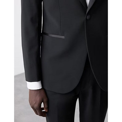 Marks & Spencer Satin Lapel Blazer in Black