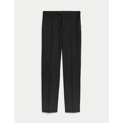 Satin Side Seam Tuxedo Pants in Black