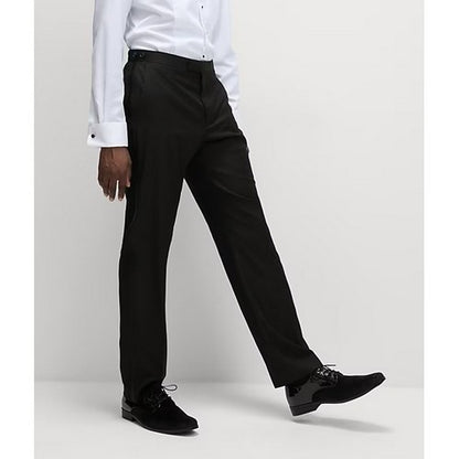 Satin Side Seam Tuxedo Pants in Black