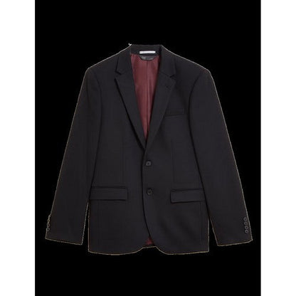 Marks & Spencer Slim Fit Wool Blend Textured Jacket in Black
