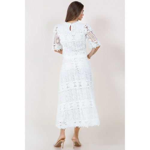 Crochet Skirt Set in White
