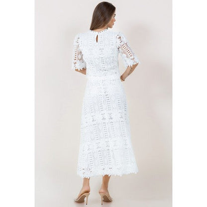 Crochet Skirt Set in White