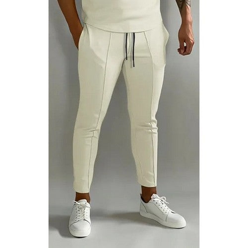 T1025123120 Seam Front Slim Fit Dressy Joggers in Khaki