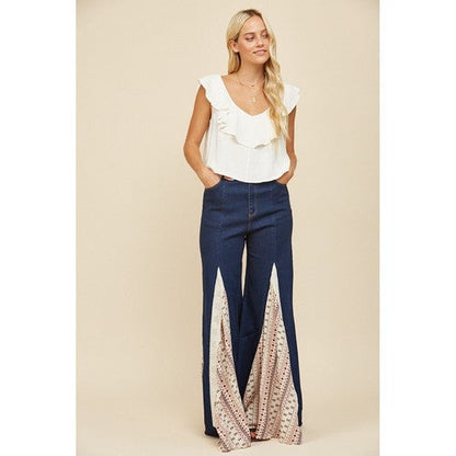 Ruffled Linen Crop Tank in White