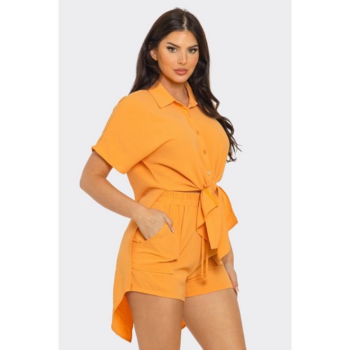 Side Slit Shirt in Orange [NOT SOLD INDIVIDUALLY]