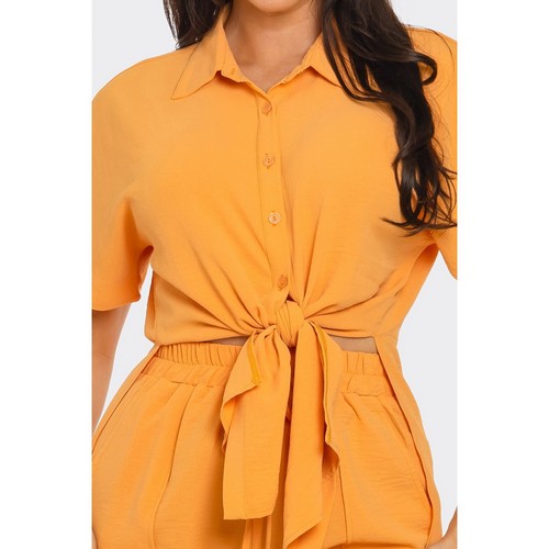 Side Slit Shirt in Orange [NOT SOLD INDIVIDUALLY]