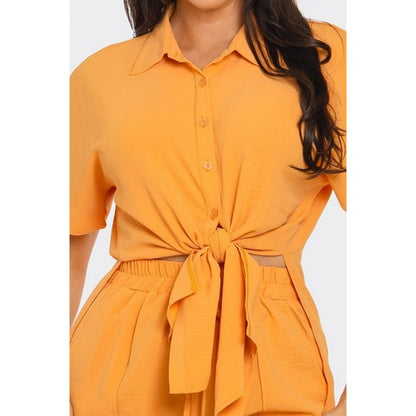 Side Slit Shirt in Orange [NOT SOLD INDIVIDUALLY]