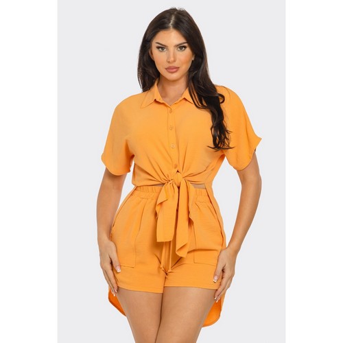 Side Slit Shirt in Orange [NOT SOLD INDIVIDUALLY]