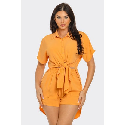 Side Slit Shirt in Orange [NOT SOLD INDIVIDUALLY]