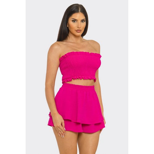 Tiered Short in Fuchsia [NOT SOLD INDIVIDUALLY]