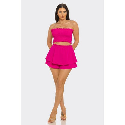 Tiered Short in Fuchsia [NOT SOLD INDIVIDUALLY]