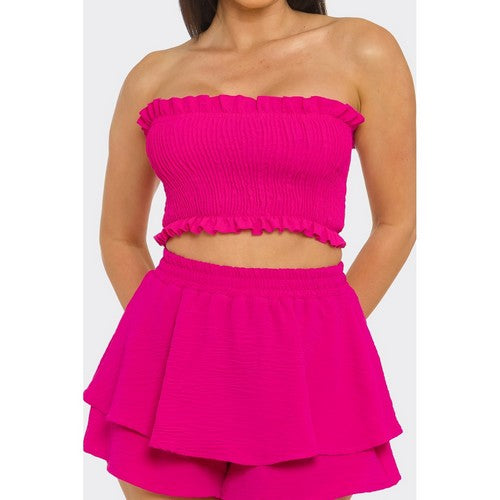 Tiered Short in Fuchsia [NOT SOLD INDIVIDUALLY]