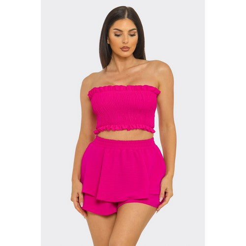 Tiered Short in Fuchsia [NOT SOLD INDIVIDUALLY]