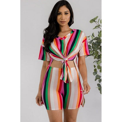 Printed Biker Shorts in Pink Stripes [NOT SOLD INDIVIDUALLY]