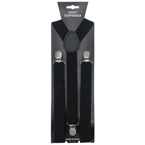 01881 Solid Colour Suspenders in Black
