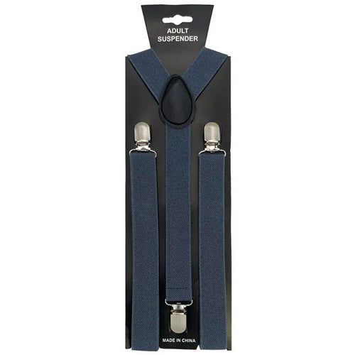05033 Solid Colour Suspenders in Dark Grey