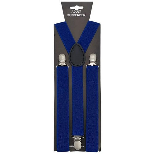 01849 Solid Colour Suspenders in Royal Blue