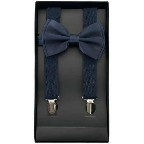 Bow Tie & Suspender Box Set in Navy