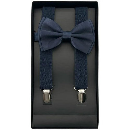 Bow Tie & Suspender Box Set in Navy
