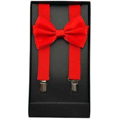 Bow Tie & Suspender Box Set in Red