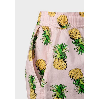 Brave Soul Pineapple Cotton Swim Trunk Shorts Pink