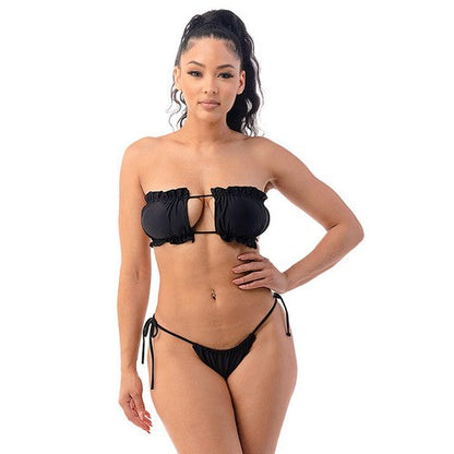 NSW5314 Tube Frill 2pc Bikini Black