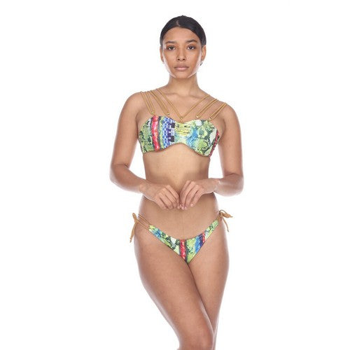 NSW5256 Strappy Snake Print 2pc Bikini Multi