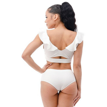 Cutie Frill 2pc Bikini White