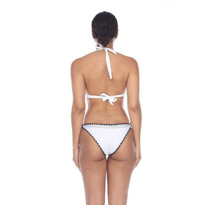 Boho Crochet-Effect 2pc Bikini White/Black