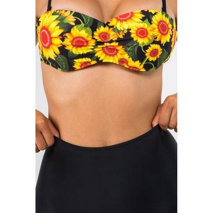 Sunflower High Waist 2pc Bikini Set in Yellow