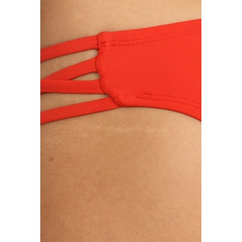 Strappy Triangle 2pc Bikini Set in Red