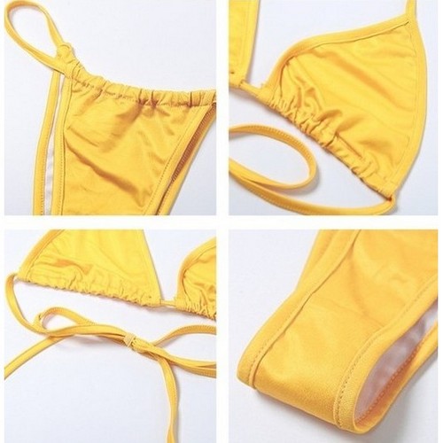 Bikini & Tie Dye Cover Up Skirt Set in Yellow