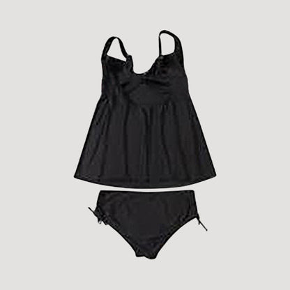 Plus Size Tankini Dress 2pc Bathing Suit in Black & Red