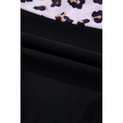 Plus Size Leopard Colorblock 2pc Bikini in Black