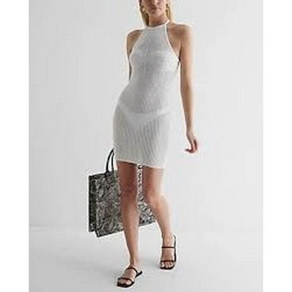 Crochet Beach Cover Up Dress in White