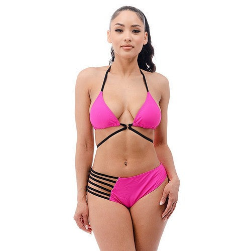 NSW5304 Strappy Bikini in Hot Pink