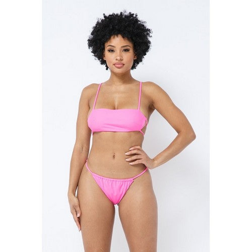 22595 Bandeau Bikini Set in Pink