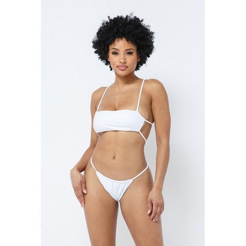 22595 Bandeau Bikini Set in White
