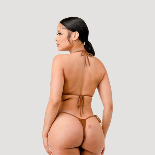 Itsy-Bitsy Barely-There Bikini in Dark Camel