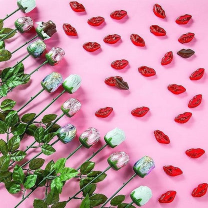 Foil-Wrapped Chocolate Candy Lips (1pc)