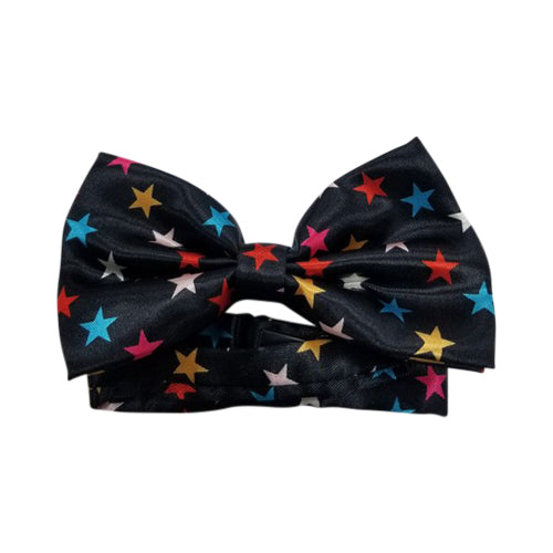 Satin Banded Bow Tie in Multicolour Stars