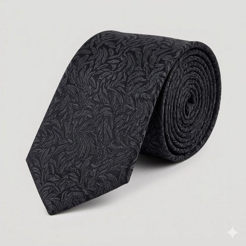Marks & Spencer Pure Silk Leaf Indigo Blue Tie