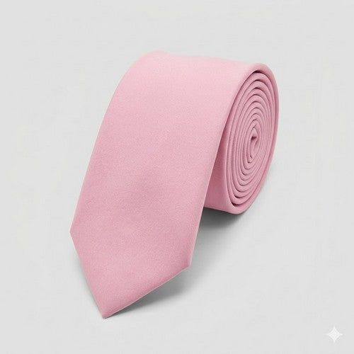 Marks & Spencer Luxury Pure Silk Satin Twill Pale Pink Tie